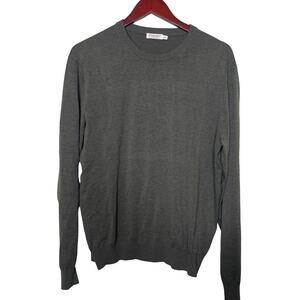 Suitsupply men cotton silk crewneck pullover sz XL in dark green